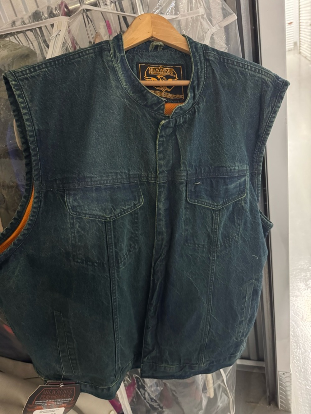 Milwaukee Leather Men's Dark Green Denim Vest